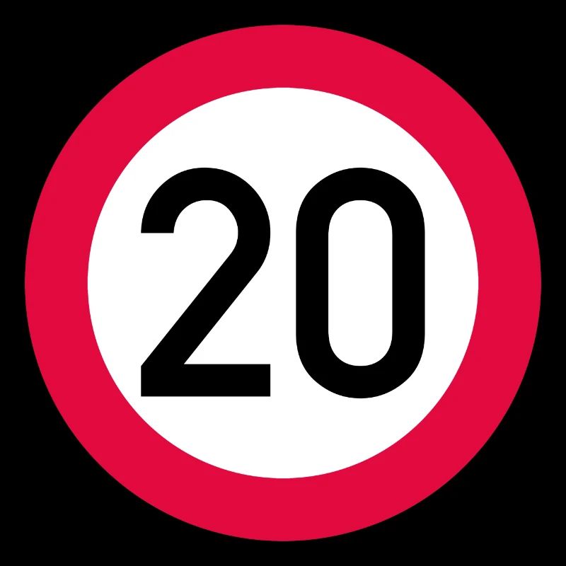 20 ans Attention ! Panneau de signalisation 20 km/h