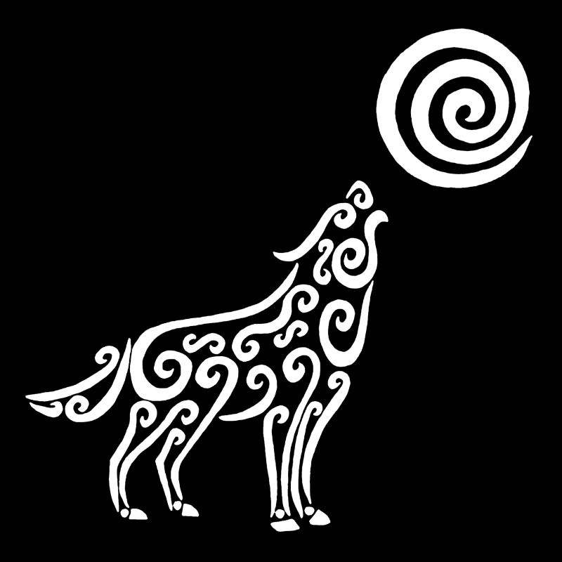 The white wolf and the moon