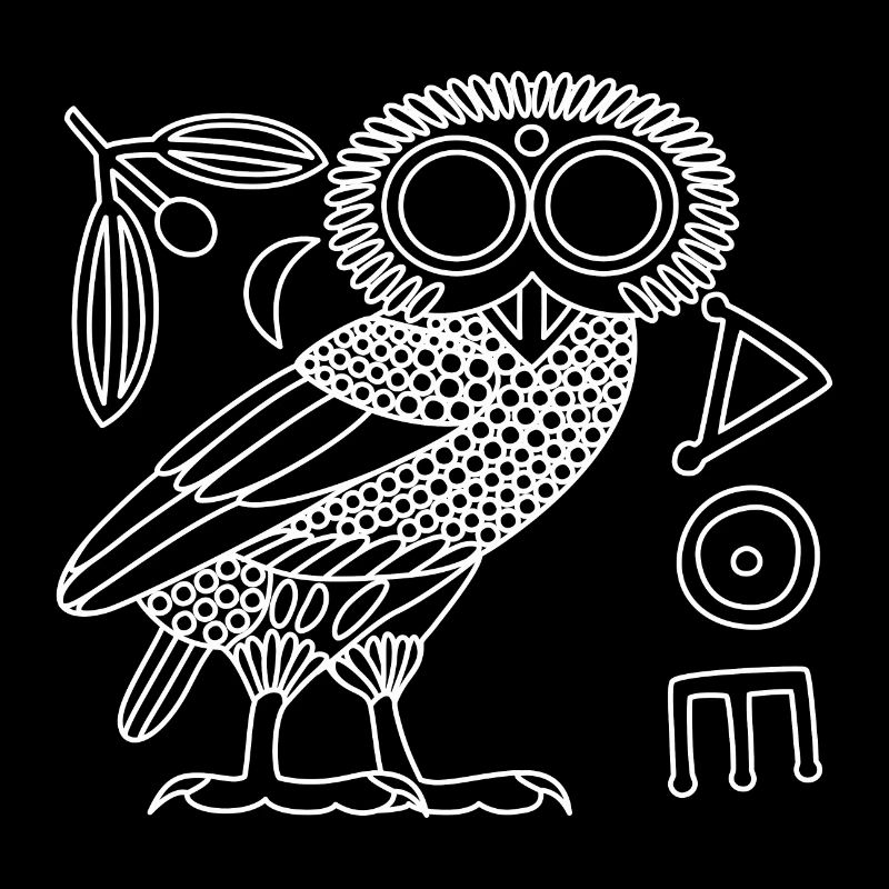 Chouette d'Athéna [Noir + Tout]