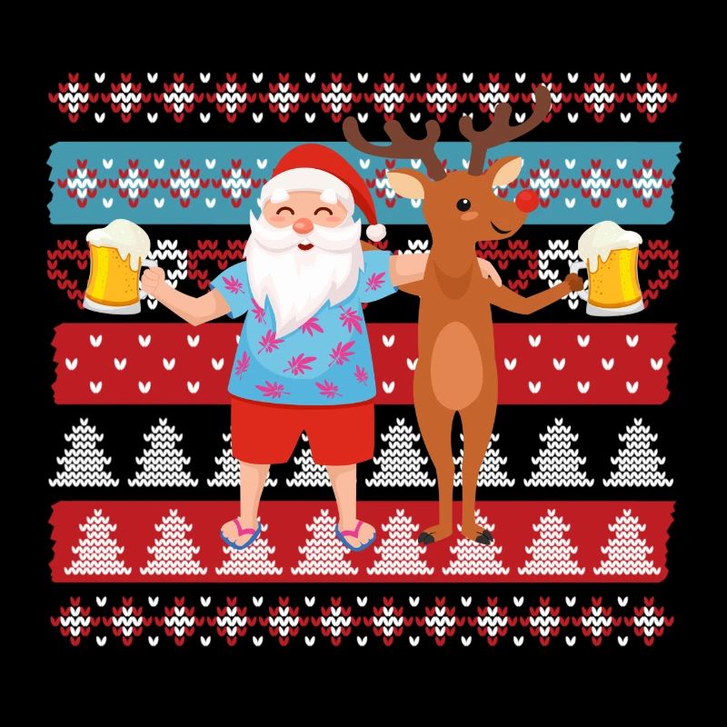 Ugly Christmas Bier Rentier Weihnachtsmann
