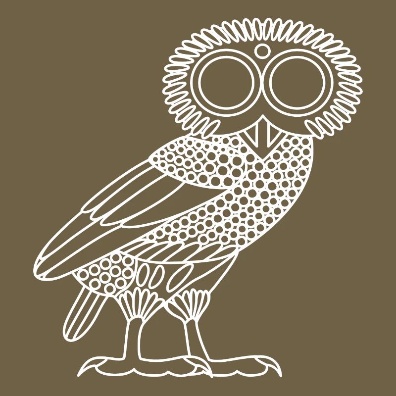 Eule der Athene [White Outline (nur Eule)]