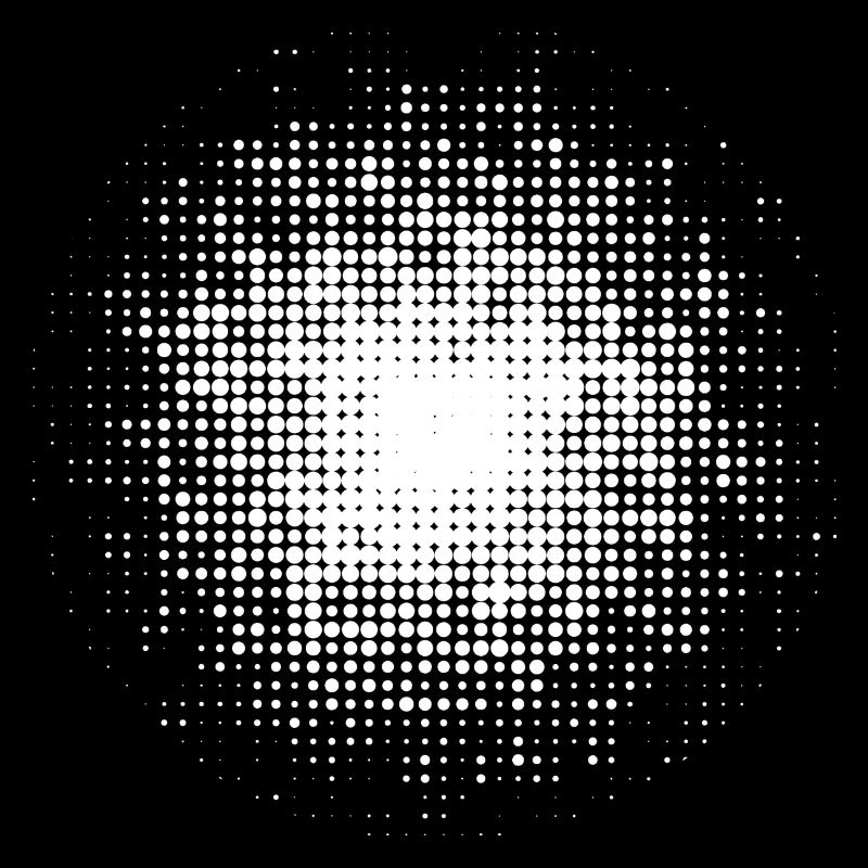 dotted round background white