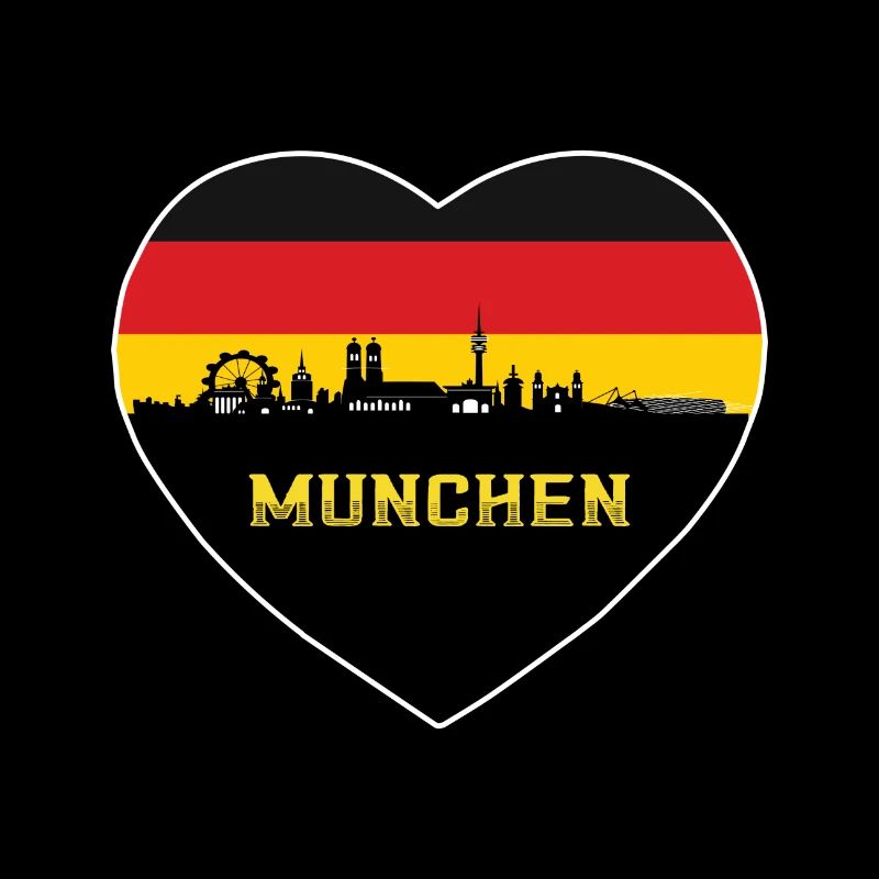 Munich Allemagne Skyline München Drapeau Allemand