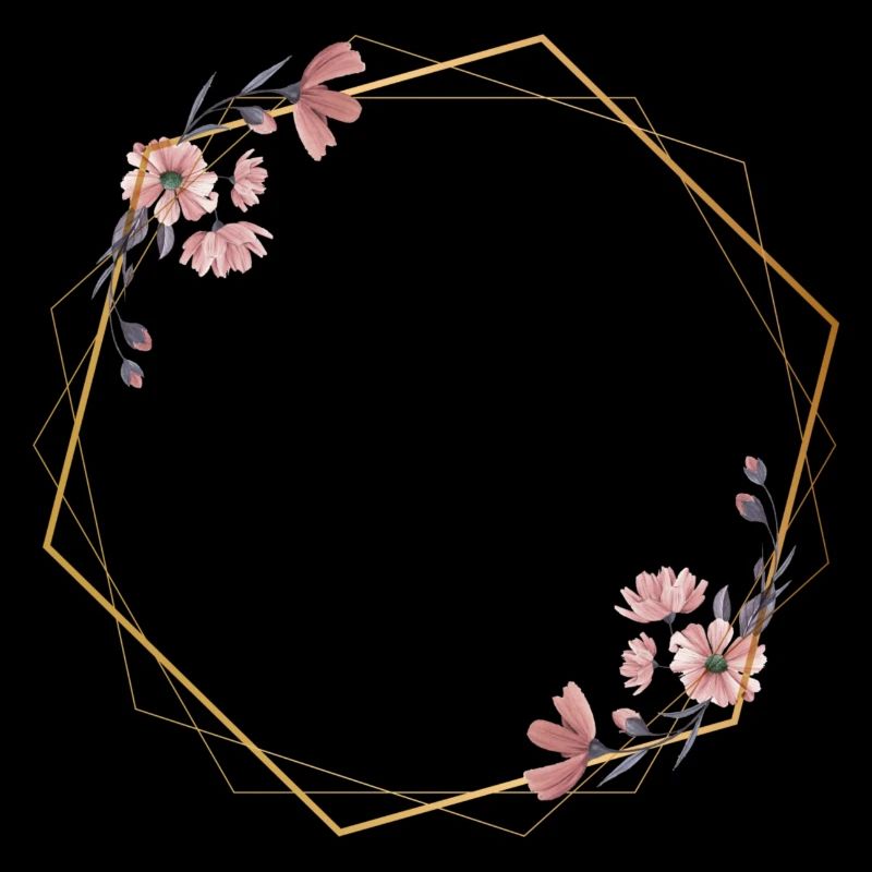 Eleganza geometrica con fiori rosa