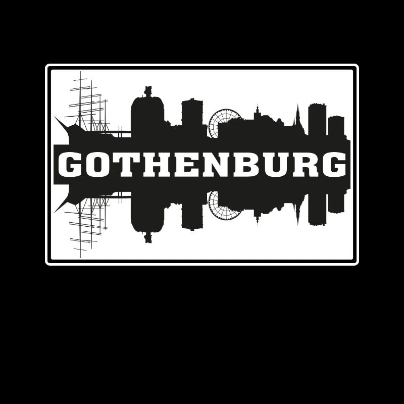 Göteborg Schweden Reise Souvenir Skyline Silhouet