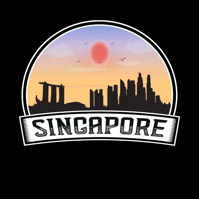 Singapour Singapour Skyline Vintage Sunset Voyage