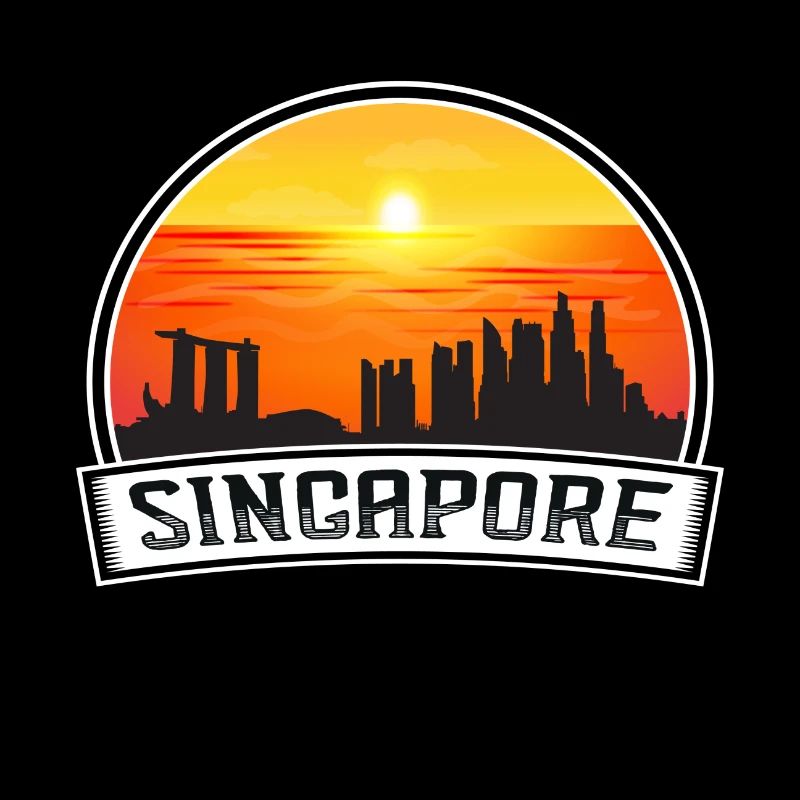 Singapour Singapour Skyline Vintage Sunset Voyage