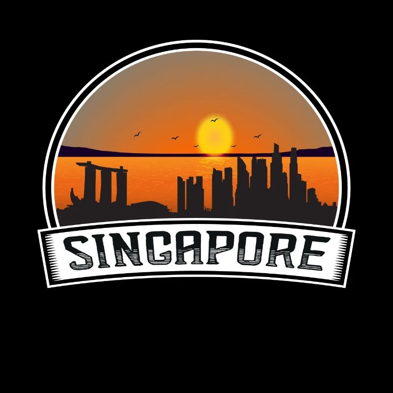 Singapour Singapour Skyline Vintage Sunset Voyage