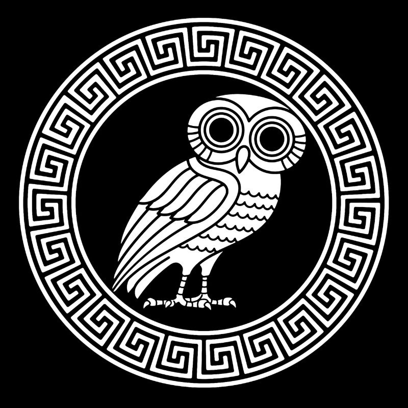 Symbole grec du hibou blanc