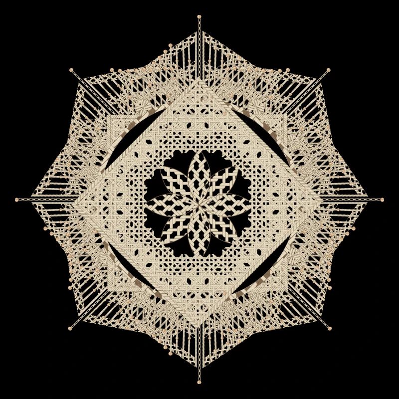 geometric macramé style flower pendant