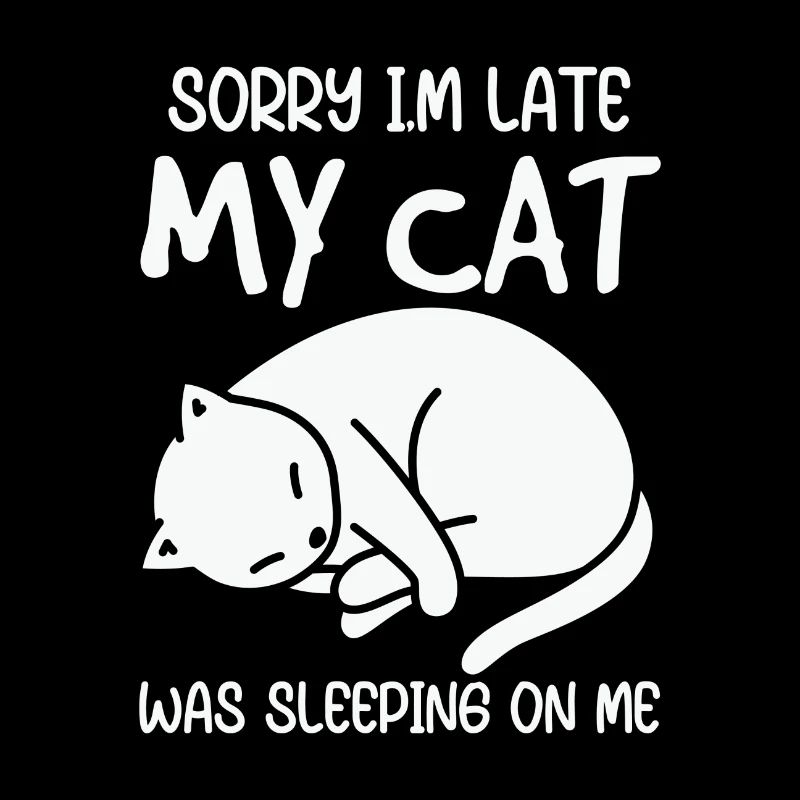 Désolé je suis en retard mon chat qui dort sur moi