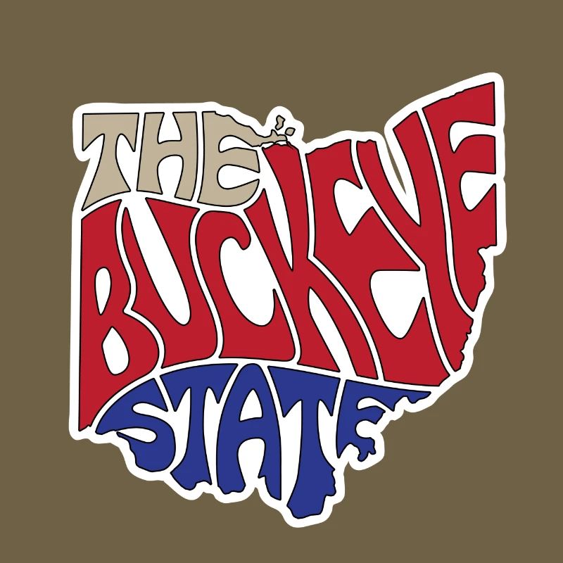The Buckeye State Ohio Map Word Cloud
