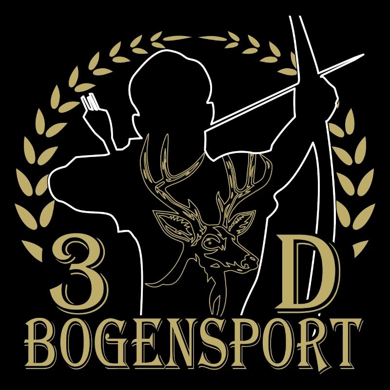 Waldjäger mit Bogen und Geweihmotiv