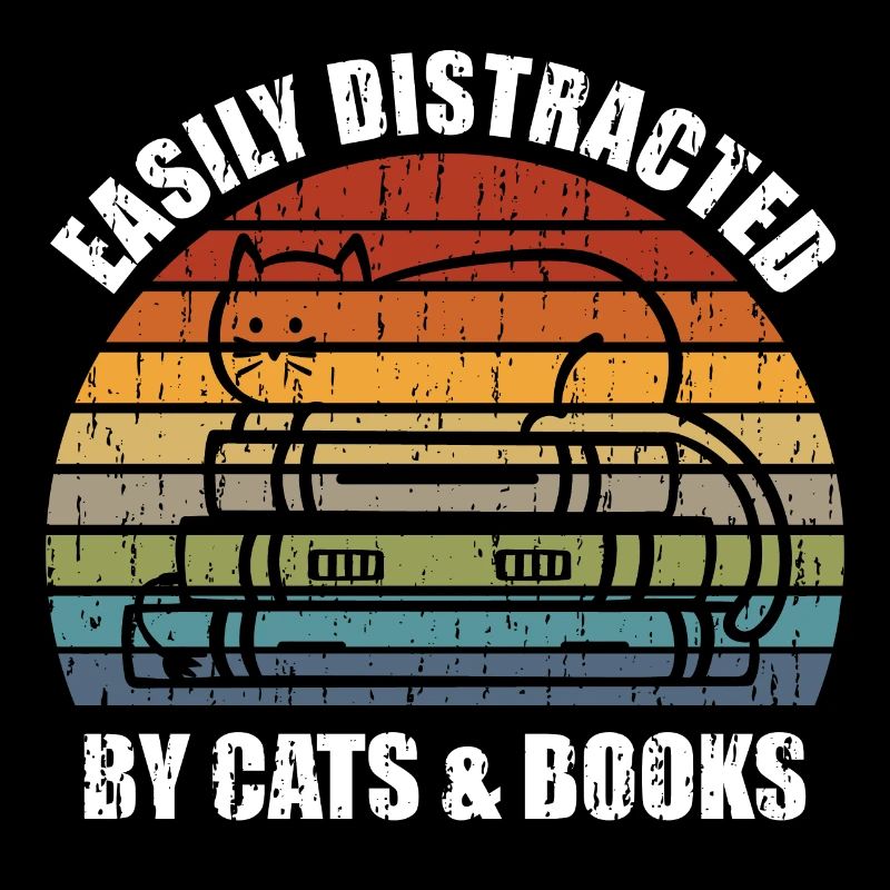 Facilement distrait par les livres de chats - Katze Bücherwurm