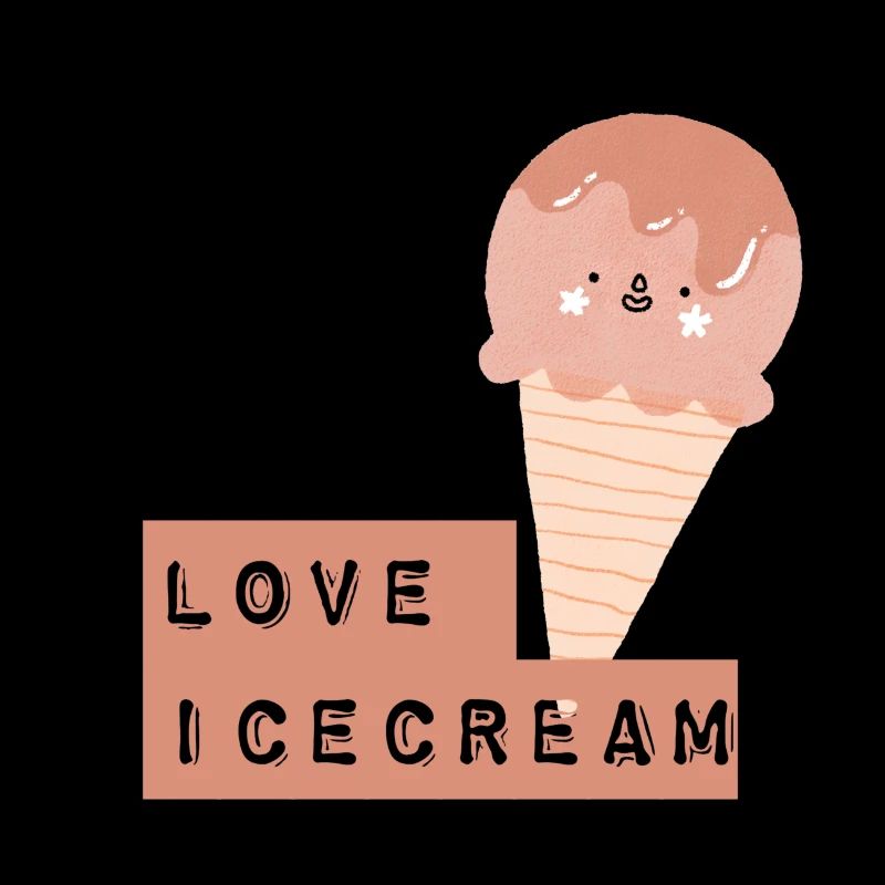 Glace mignonne avec écriture coeur