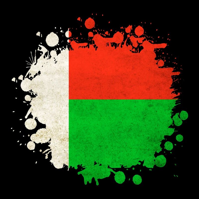 Madagaskar Flaggen Klecks