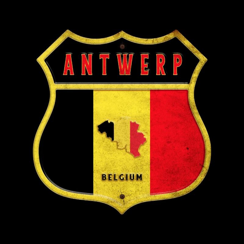 Antwerp Belgium Coat of Arms Flags Design