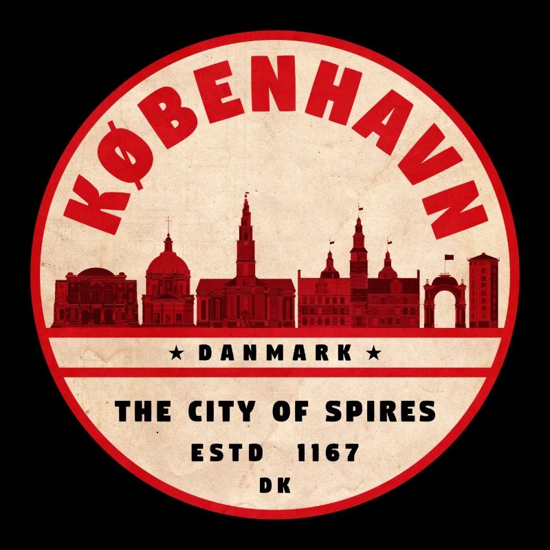 Silhouette rétro de la ville de København
