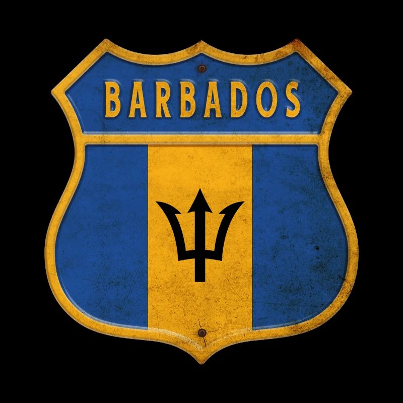 Barbados Wappen Flaggen Design