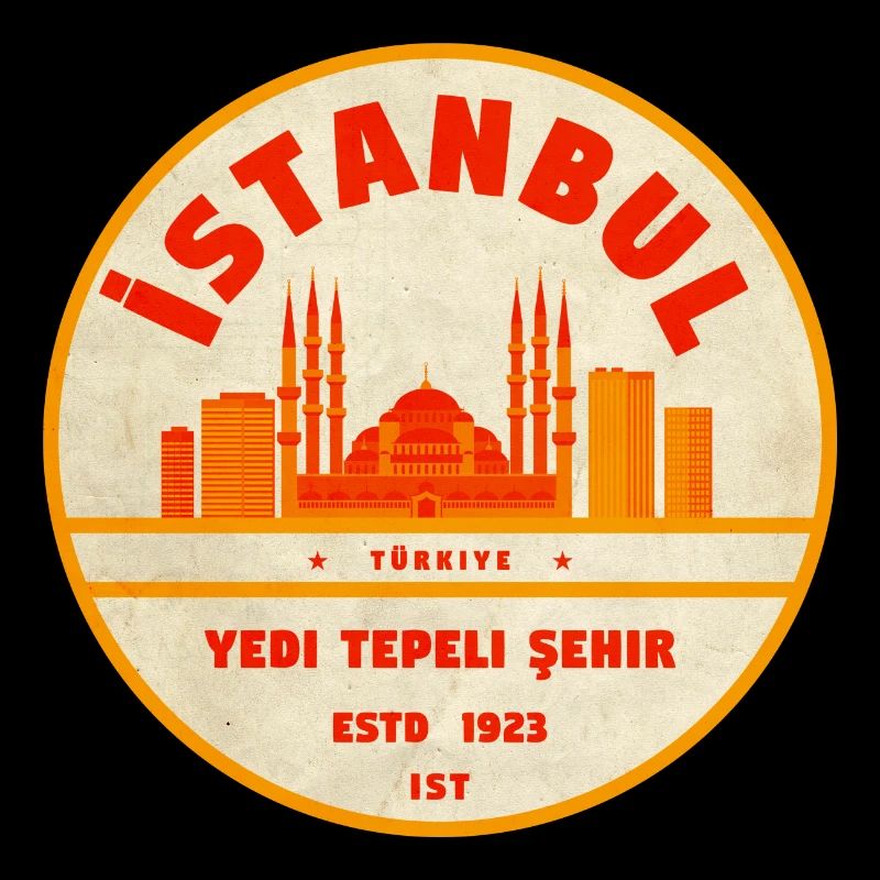 Istanbul Skyline Retro-Abzeichen