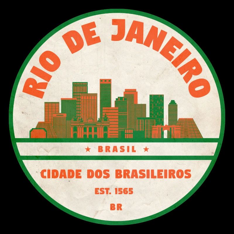 Silhouette de la ville ancienne de Rio de Janeiro