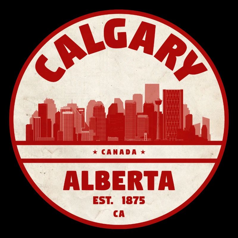 Calgary Skyline Vintage Abzeichen Alberta