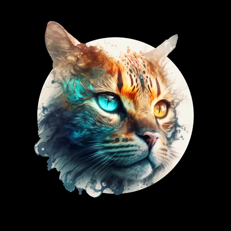 Beau chat avec deux couleurs d’yeux, hétérochromie