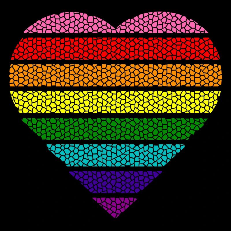 Buntes Regenbogen Herz retro gay pride lgbtq csd