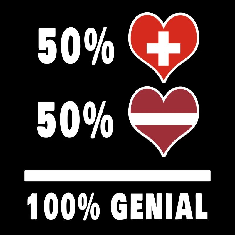 Latvia and Switzerland 100% Genial Flag