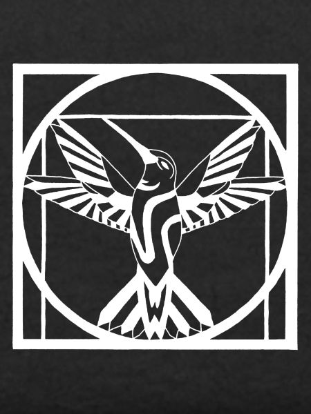 Vitruvianer weißer Vogel