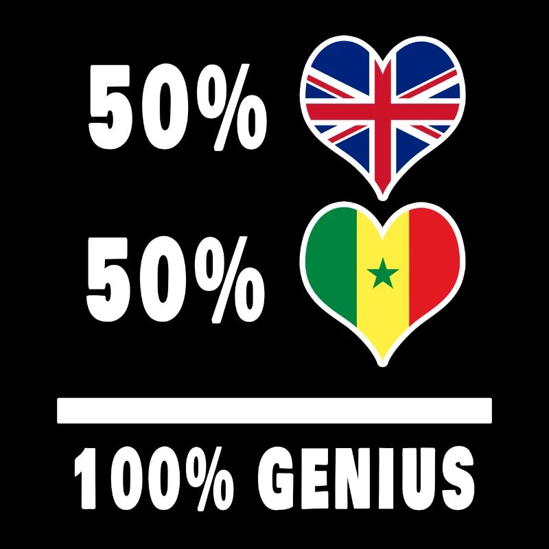Senegal and Great Britain 100% Genius Flag