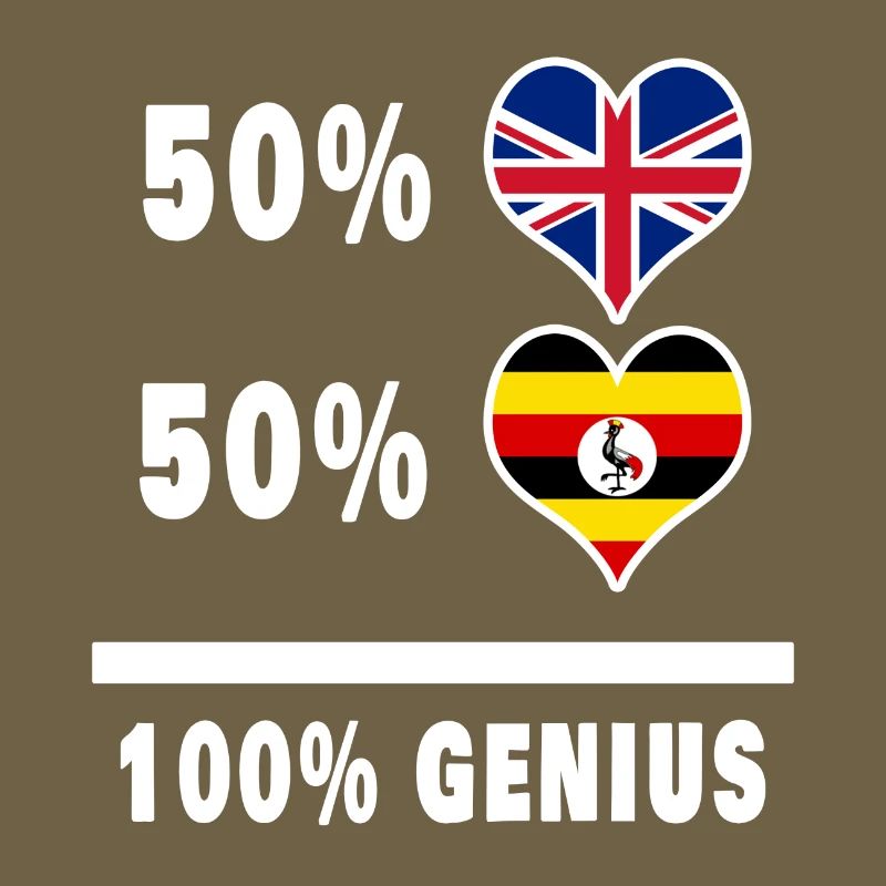 Uganda and Great Britain 100% Genius Flag