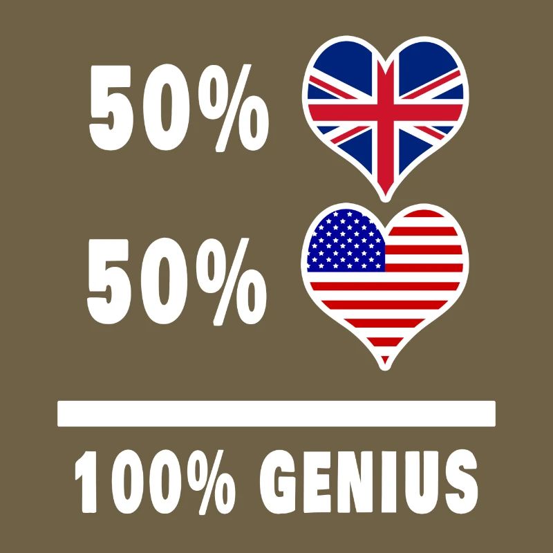 Drapeau 100% Genius des États-Unis et du Royaume-Uni