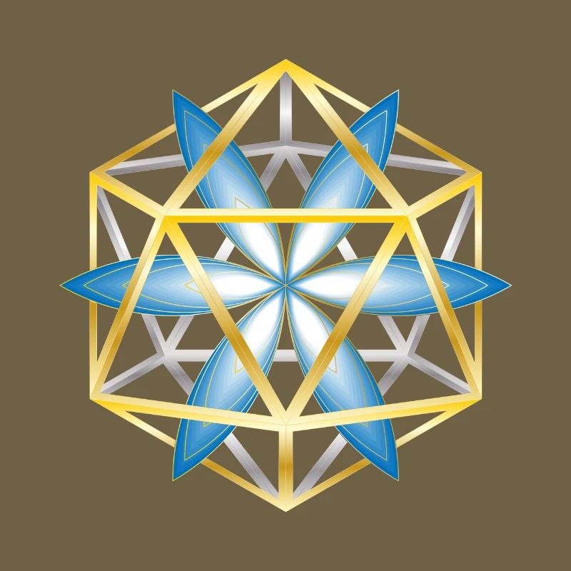 Geometric Mandala Design Blue Gold