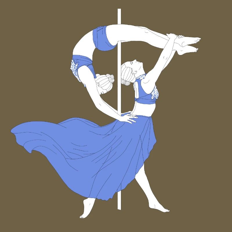 Pole Dance Blue Impression