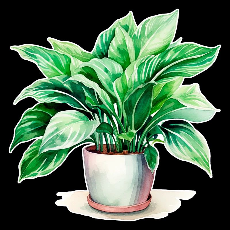 Aquarelles de plantes d’intérieur