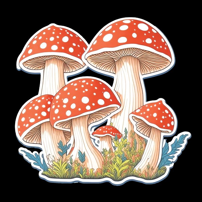 Tabourets crapauds, champignons