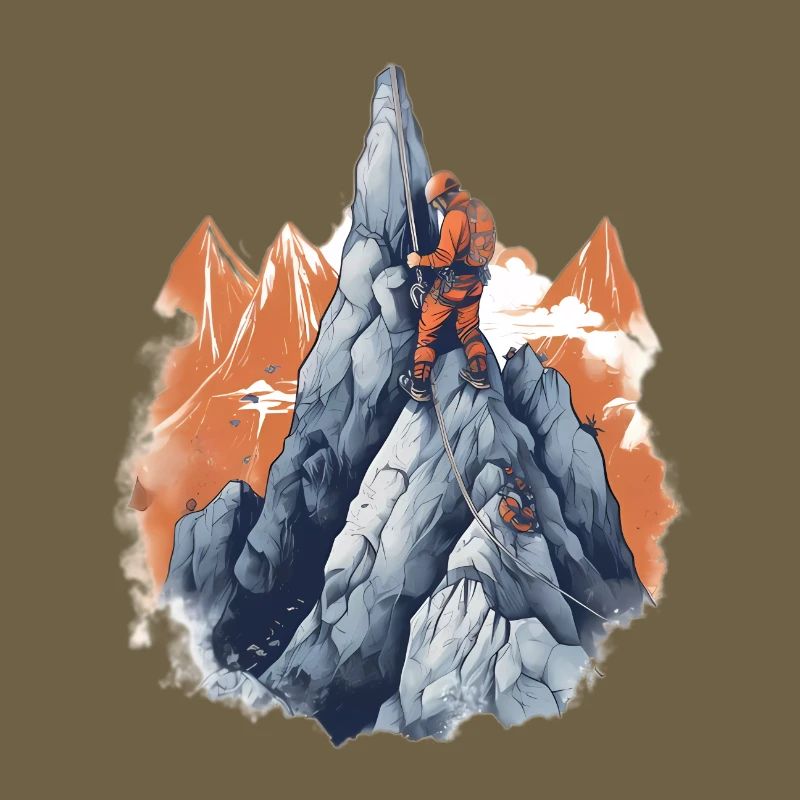 Bergsteiger beim Gipfelaufstieg
