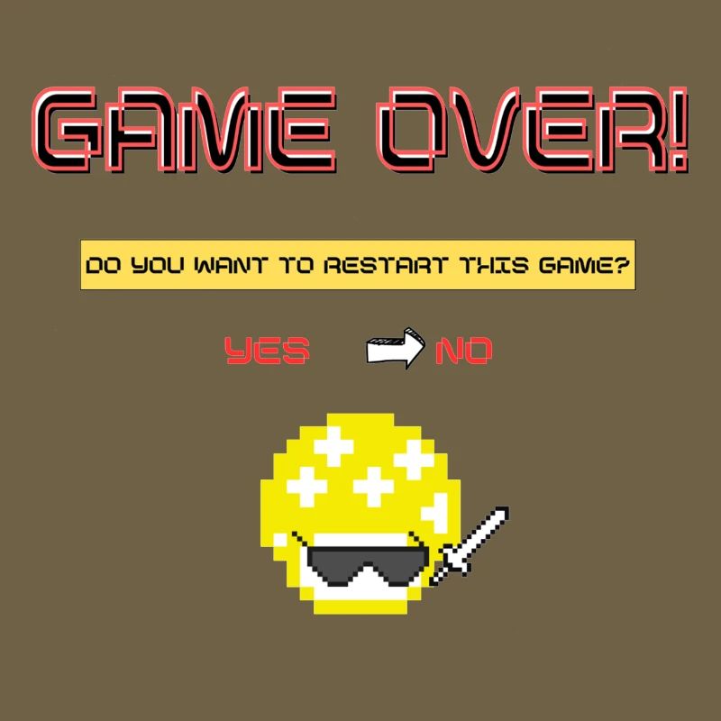 Pixel Art 8 Bit Retro Game Over