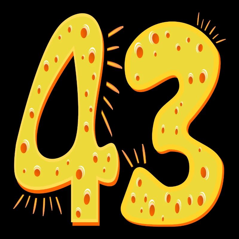 Zahl 43. Geburtstag - KÄSE
