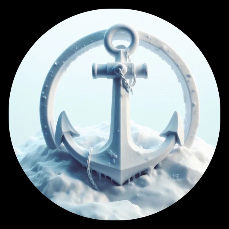 Ancre dans un paysage de glace