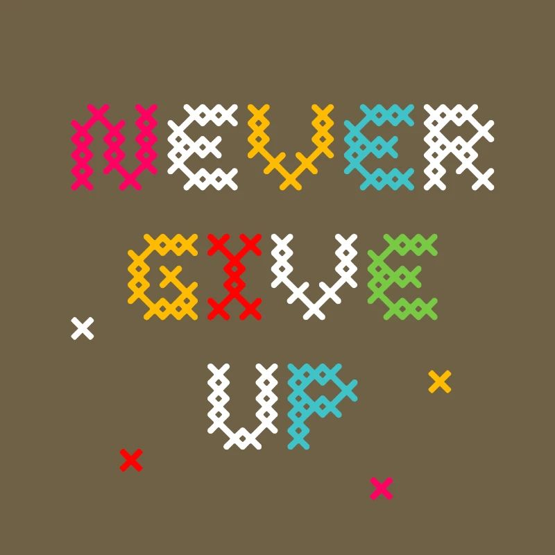 Vivid Cross Stitch Pattern T-Shirt Design