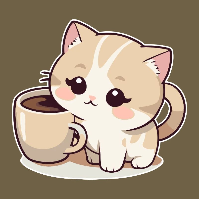 Katze mit Coffee