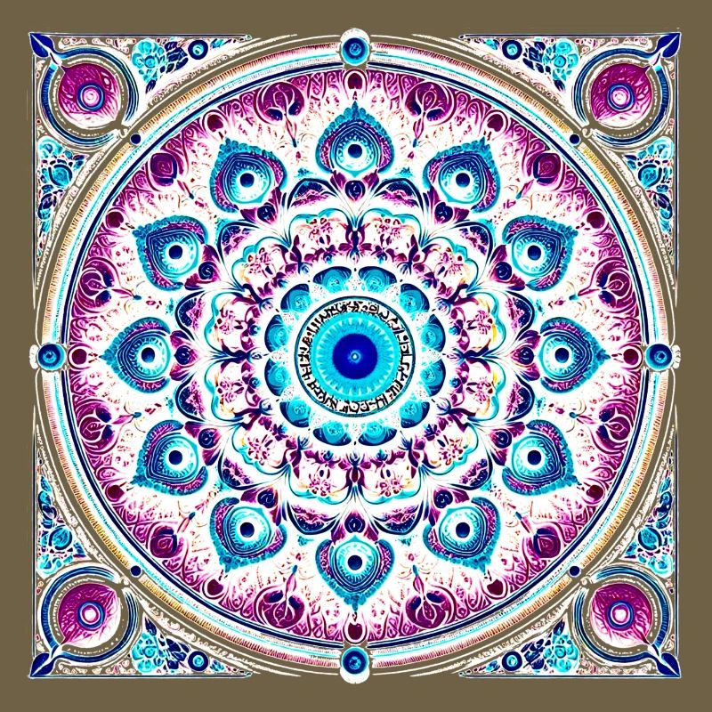 Orbitale Mandala Blau-Rosa