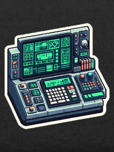 Retro Computer Console Neon