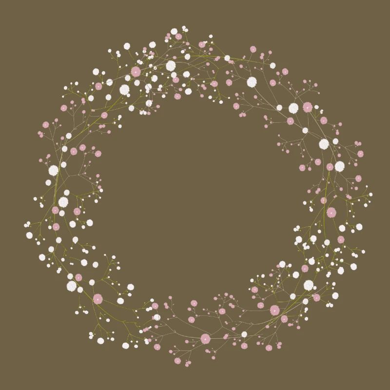 Délicates fleurs blanches et roses Couronne d’haleine de bébé