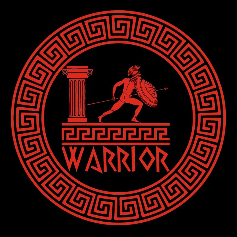 Symbole rouge du guerrier grec