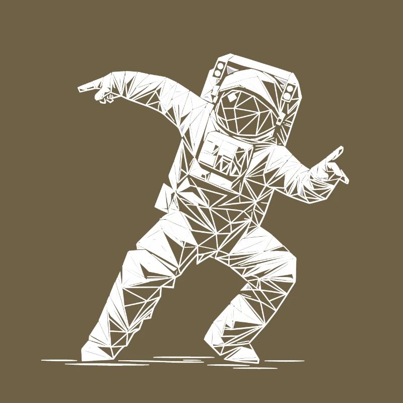 Danse géométrique en combinaison spatiale