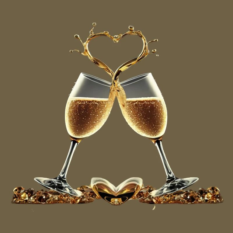 Two Glasses Forming a Heart / Gift Idea