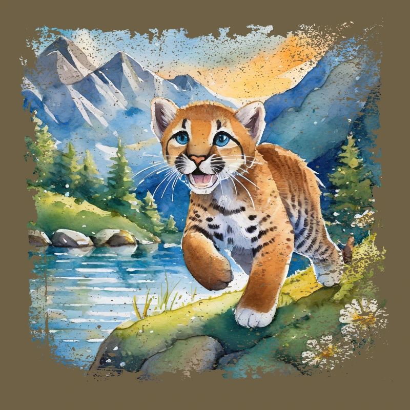Niedlicher junger Tiger | Kinderbuchstil